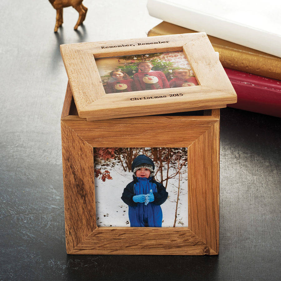 personalised oak photo cube keepsake box by thelittleboysroom