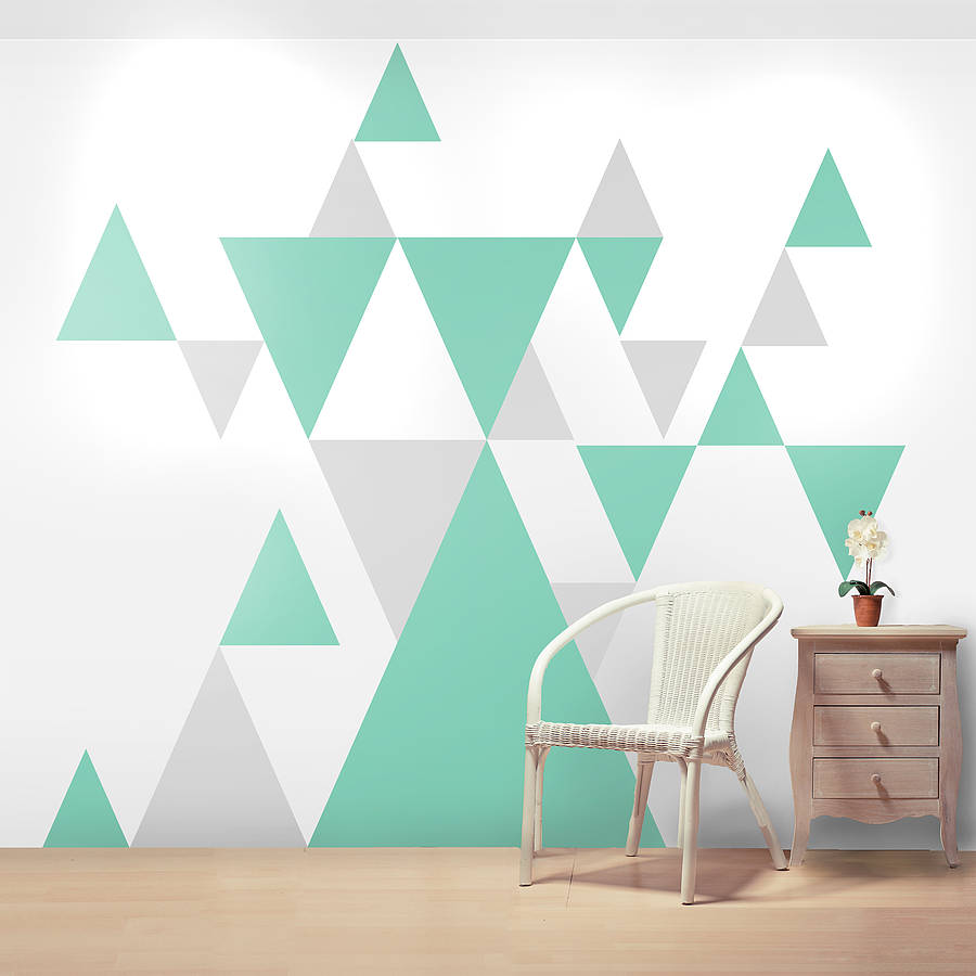 geometric pattern giant wall sticker set by oakdene designs ...