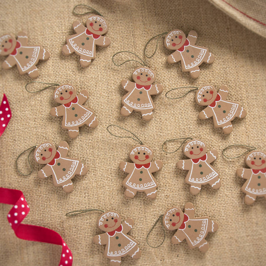 wooden gingerbread man christmas tree decorations by the christmas ...