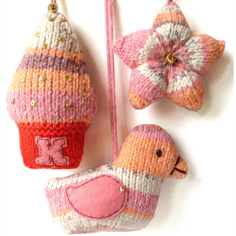 knit your own christmas tree decorations by gift horse knit kits ...
