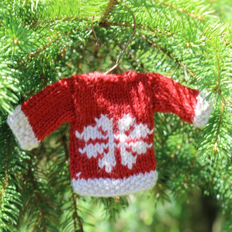 set of three mini knit christmas jumper decorations by lime tree ...