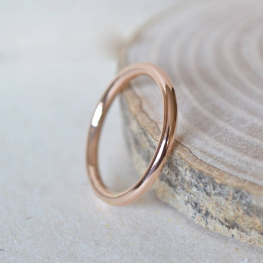 2mm rose gold wedding band by notes  notonthehighstreet.com