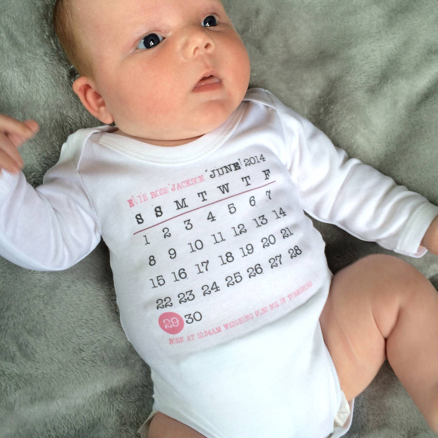 personalised birth date baby vest by modo creative | notonthehighstreet.com - original_personalised-birth-date-baby-vest