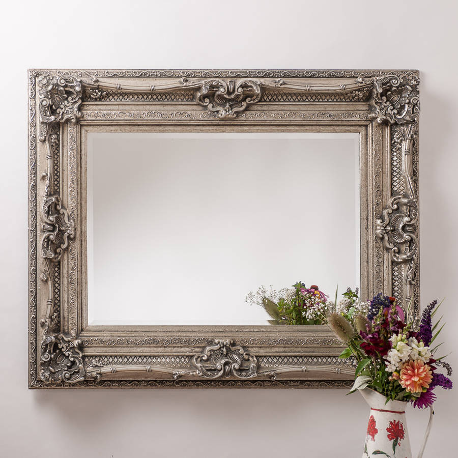 antique silver ornate rococo mirror by hand crafted mirrors  notonthehighstreet.com