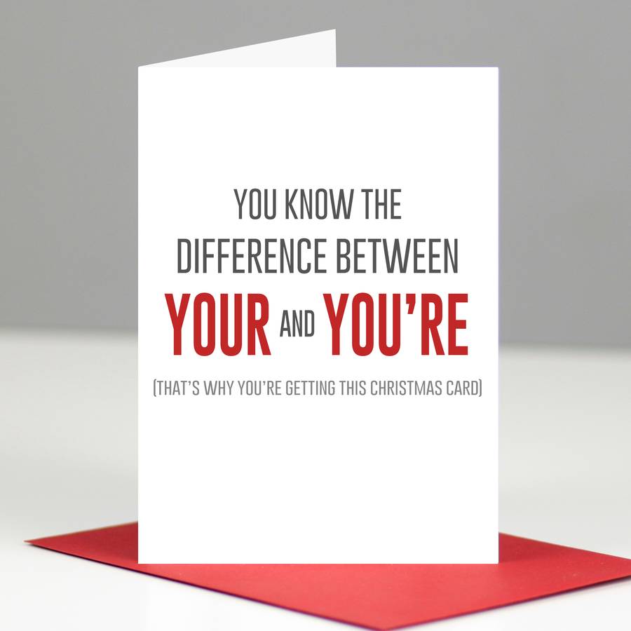 your and you're grammar christmas card by for the love of geek ...