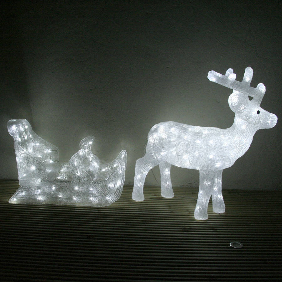 light up reindeer with sleigh by lights4fun | notonthehighstreet.com