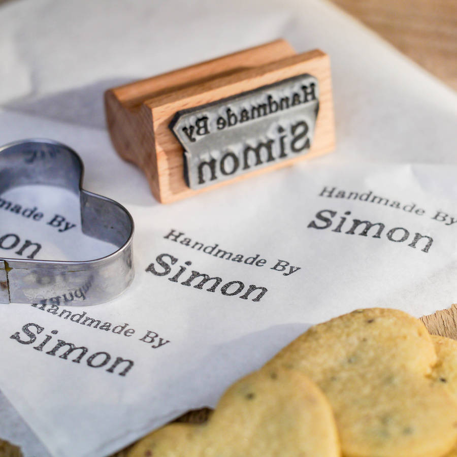 personalised 'handmade by' rubber stamp by english stamp company