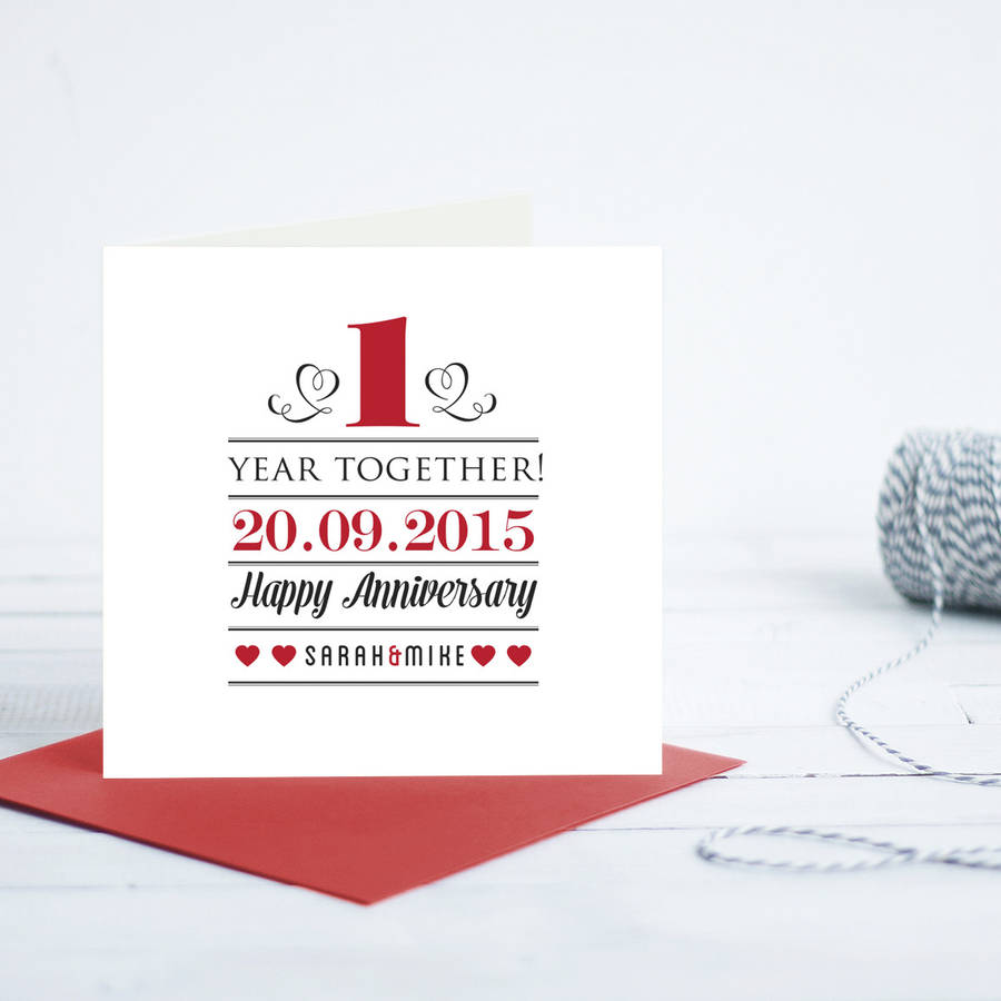 1st year wedding anniversary card by quirky gift library ...