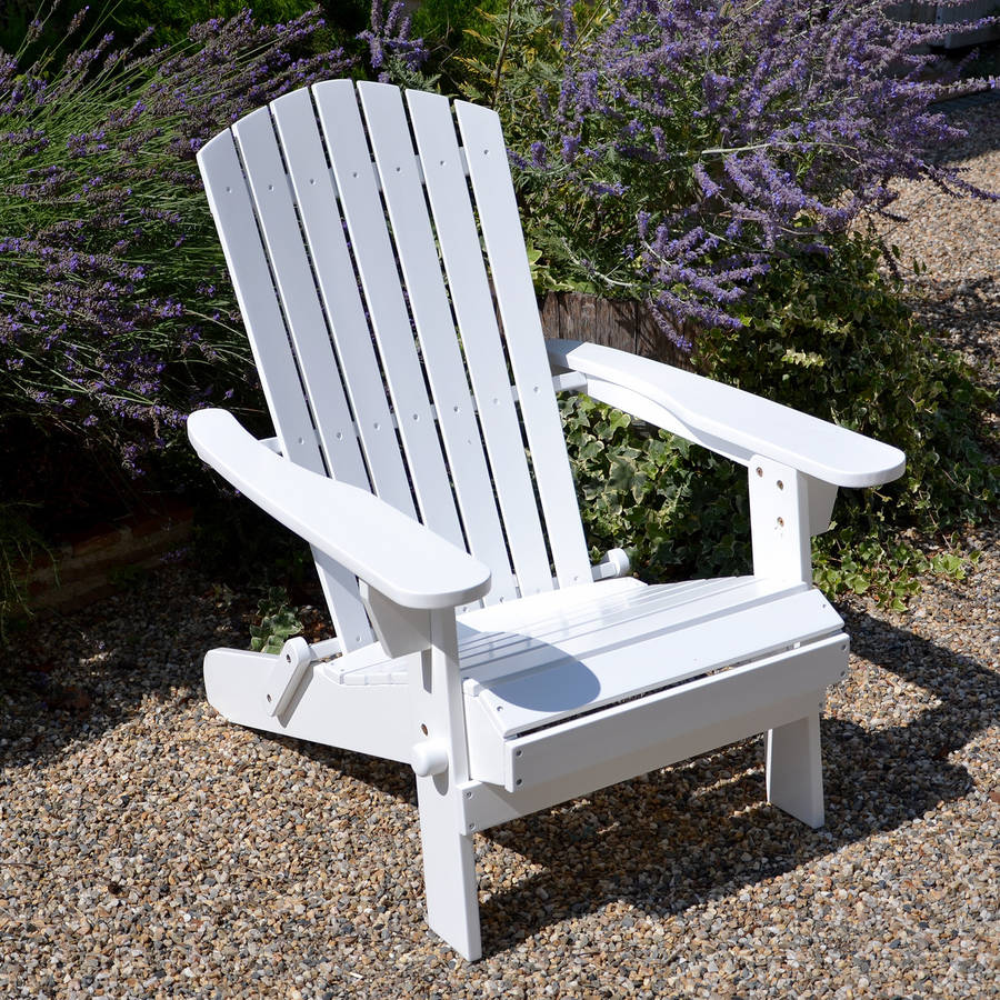 adirondack folding hardwood chair painted white by plant theatre 