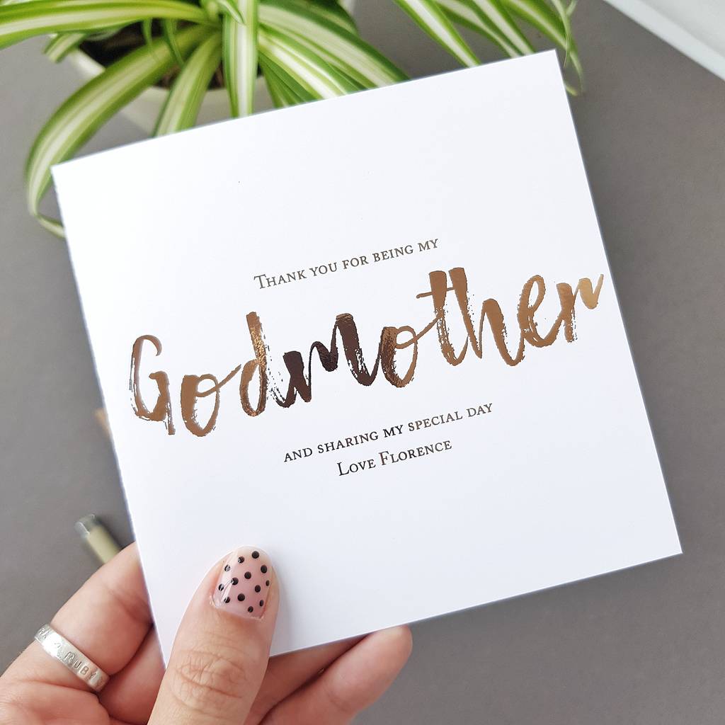 Personalised Thank you for being my Godmother/Godfather/Godparents Card New