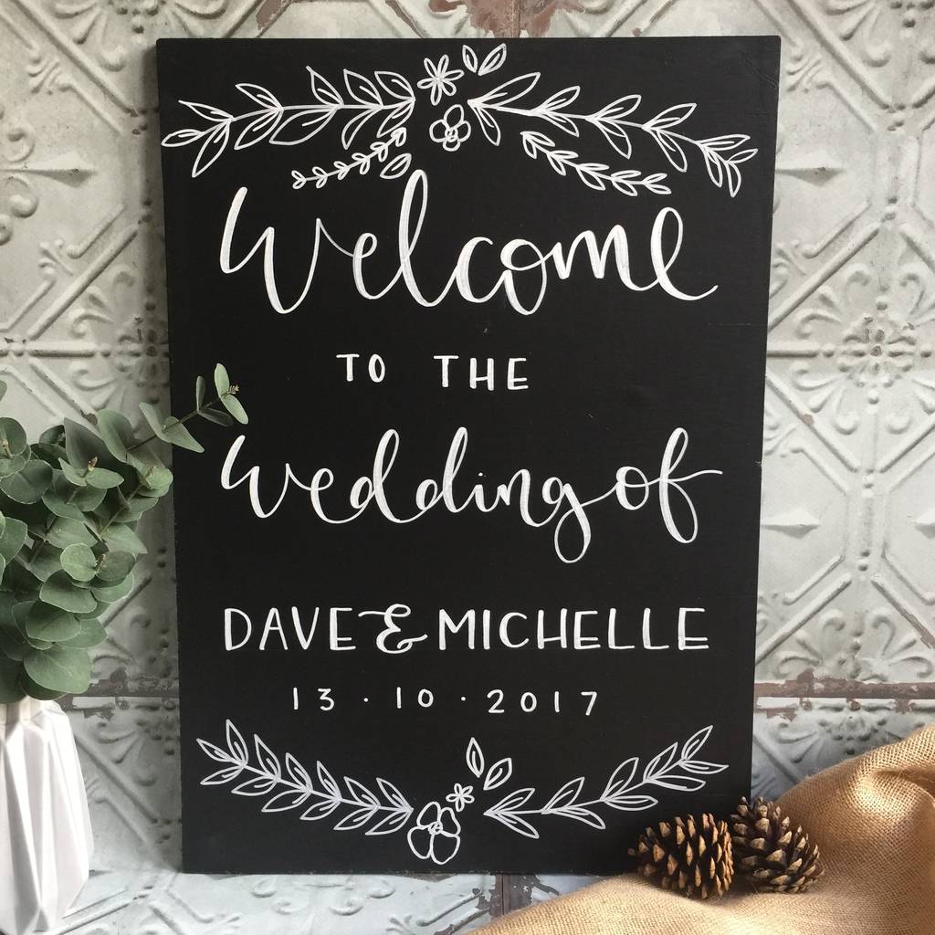 Personalised Chalkboard Wedding Welcome Sign By Mee And Es Designs