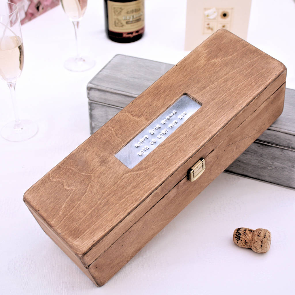 Wooden Boxes Alcohol One Bottle Gifts Ideas Plain Wood Box Man Birthday Gift