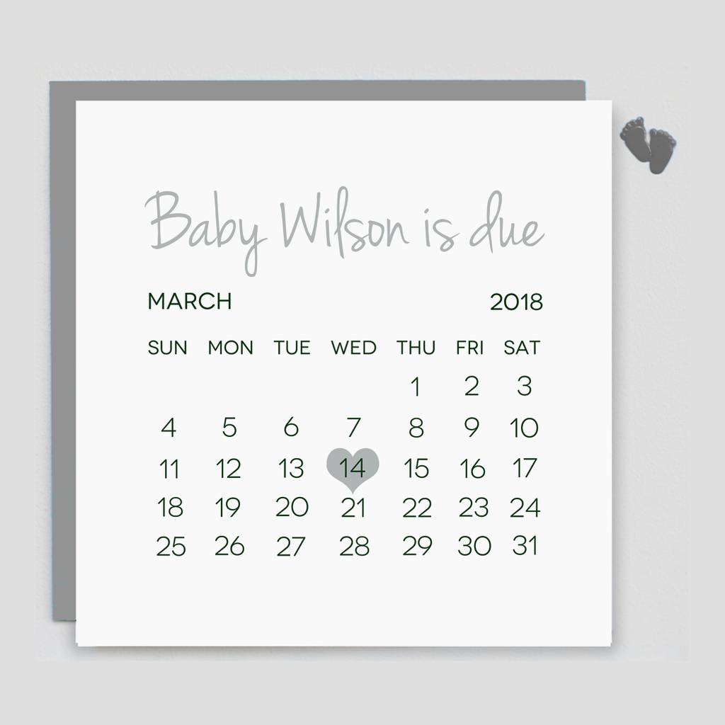 Personalised Baby Due Date Card By Thispaperbook Notonthehighstreet Com