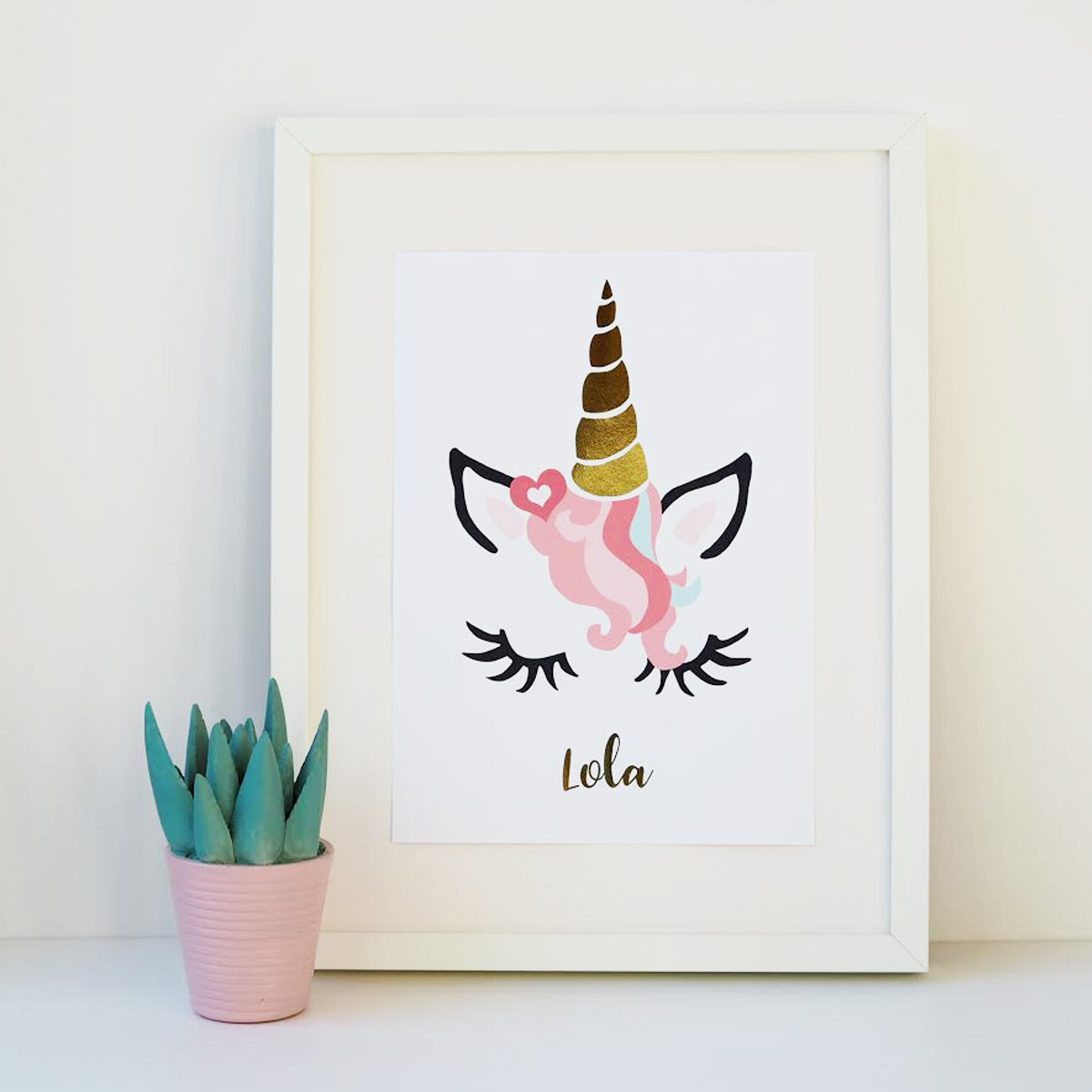 gold foil personalised unicorn print by sweetlove press ...
