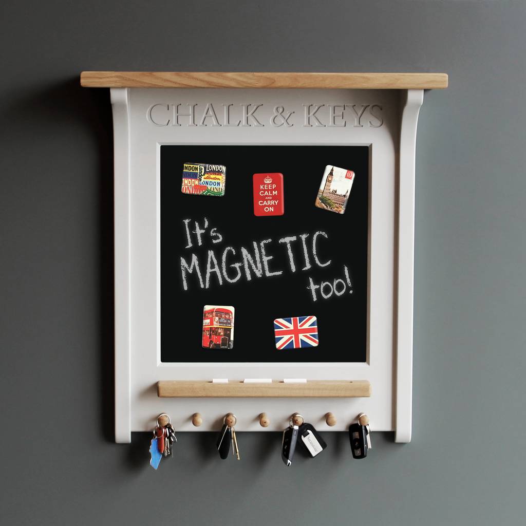 Chalk Board And Magnetic Noticeboard With Key Rack By Chatsworth Cabinets |  notonthehighstreet.com
