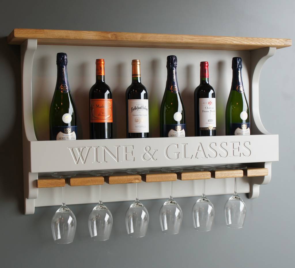 Wall Mounted Wine Rack With Wine Glasses Holder By Chatsworth