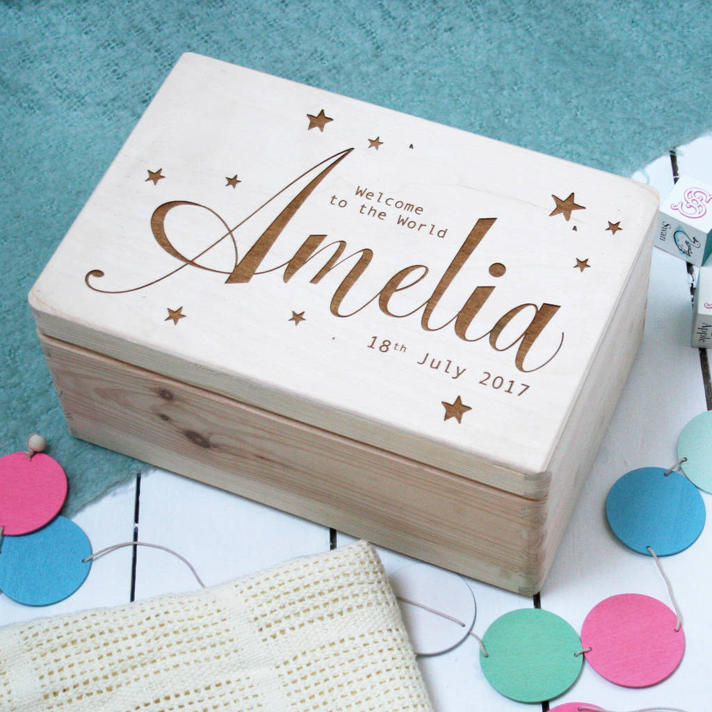 50th birthday present Personalised wooden memory box and photo album 