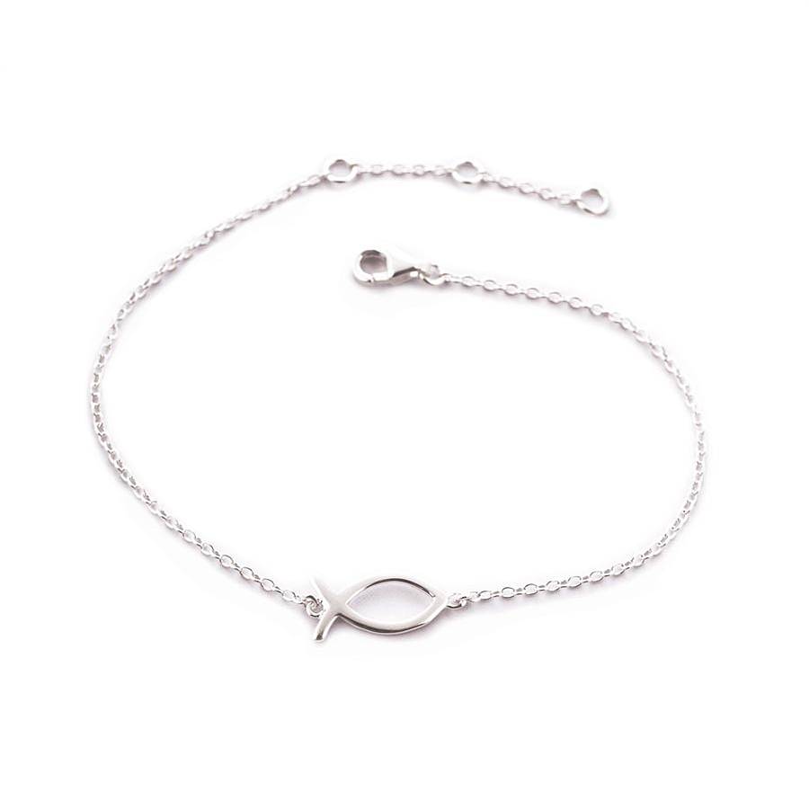 sterling silver fish ichthus symbol bracelet by lovethelinks ...