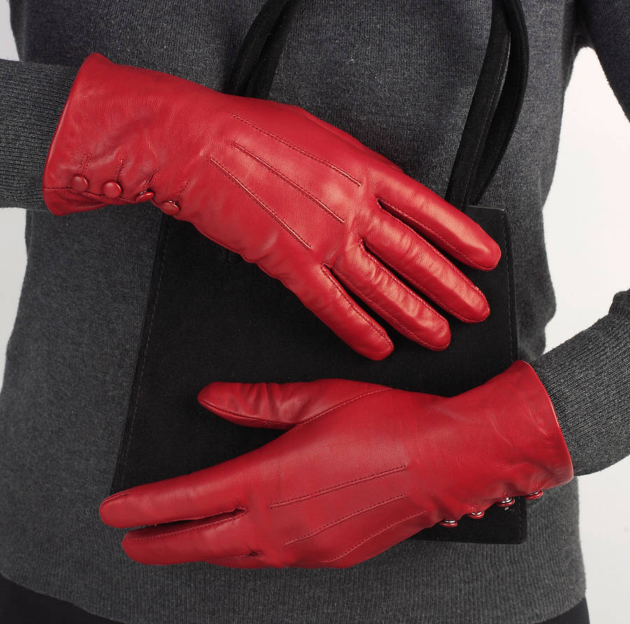 kate. women's silk lined button leather gloves by southcombe gloves ...
