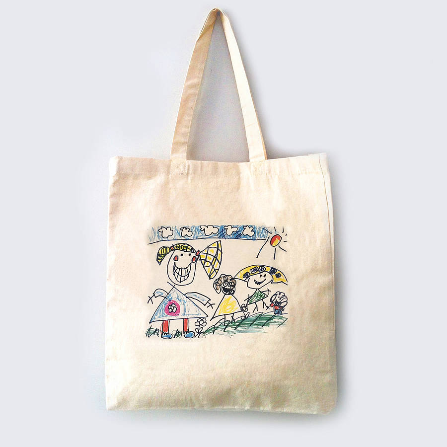 bag printed with your child's drawing by lukedrewthis ...